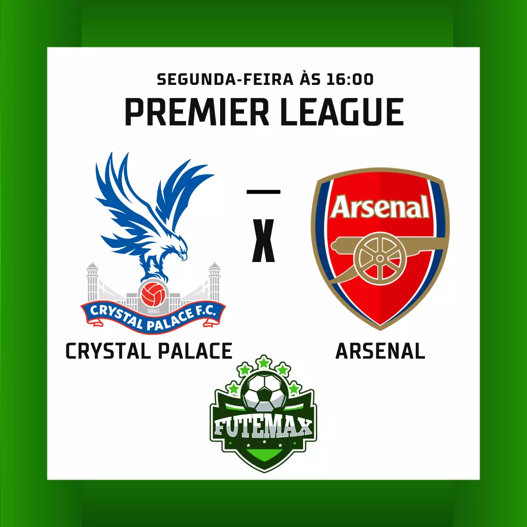 Crystal Palace x Arsenal ao vivo no Futmax! Jogo correspondente à segunda rodada da Premier League, para essa próxima segunda-feira (21), às 16h (horário de Brasília), no Estádio Selhurst Park. Todos os jogos da Premier League só aqui no Futmax!