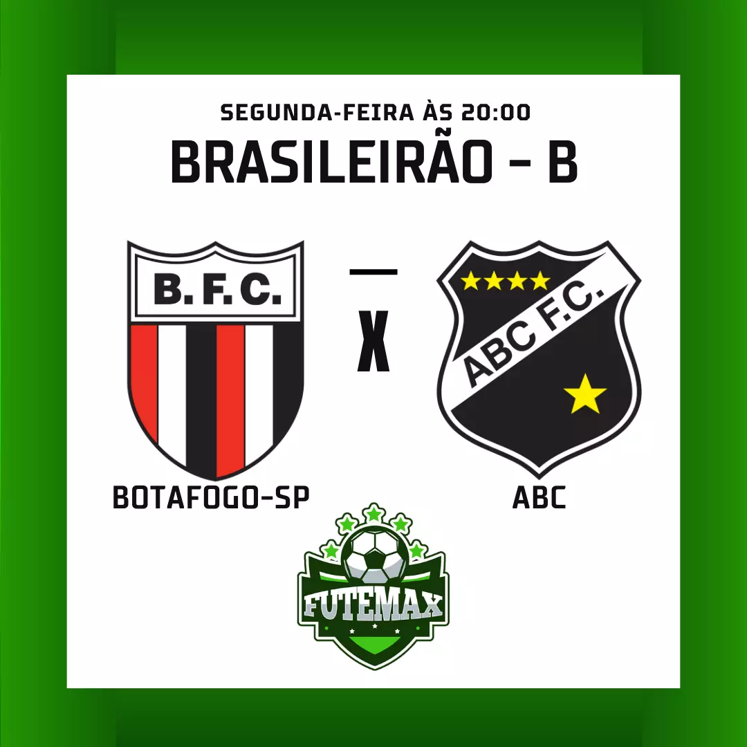 Botafogo-SP x ABC ao vivo aqui no Futmax! Pela 25ª rodada do Brasileirão Série B, nessa segunda-feira (28), às 20h (horário de Brasília). Todos os jogos da Série B aqui no futemax!