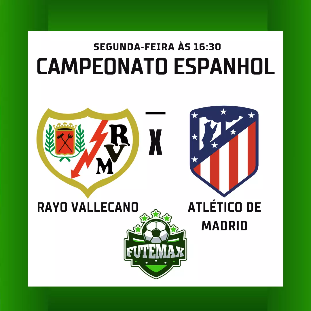 Rayo Vallecano x Atlético de Madrid ao vivo no Futmax! Nessa segunda-feira, às 16h30 (horário de Brasília), pela terceira rodada da LaLiga! Acompanhe ao vivo todos os jogos desse campeonato, aqui no futemax!