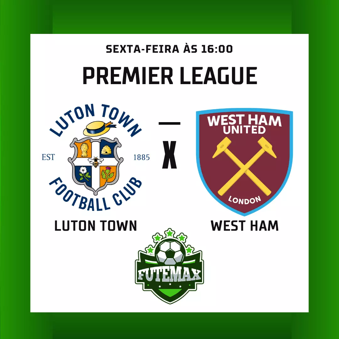 Luton Town X West Ham ao vivo no Futmax! Jogam na tarde dessa sexta-feira, dia 1º, às 16h (horário de Brasília), como parte da quarta rodada da Premier League 2023/24, no estádio Kenilworth Road!