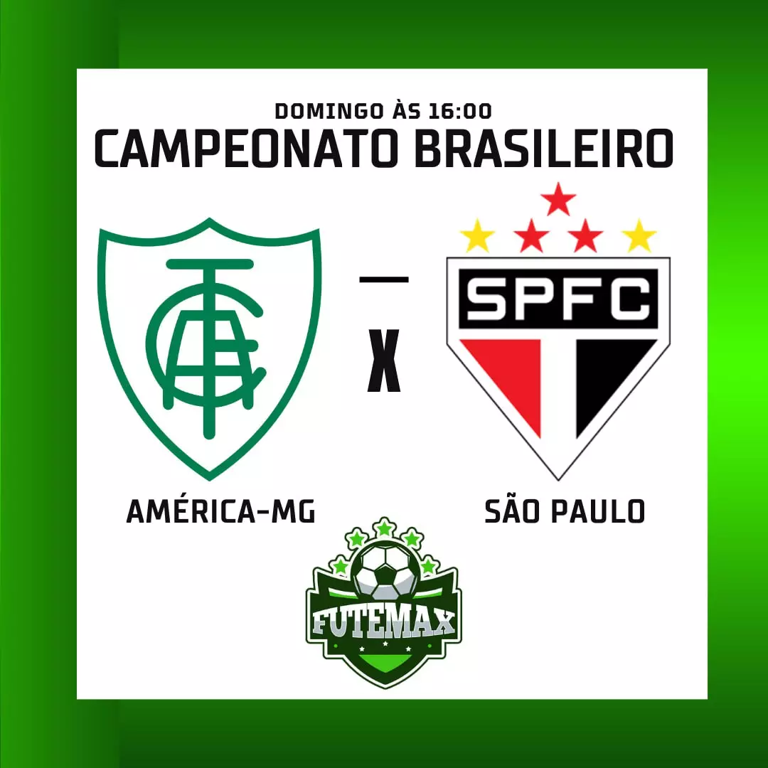 América-MG x São Paulo ao vivo aqui no Futmax! Nesse domingo (27), pela 21ª rodada do Campeonato Brasileiro, os times se encontrarão no Estádio Independência, localizado em Belo Horizonte, às 16h (horário de Brasília).