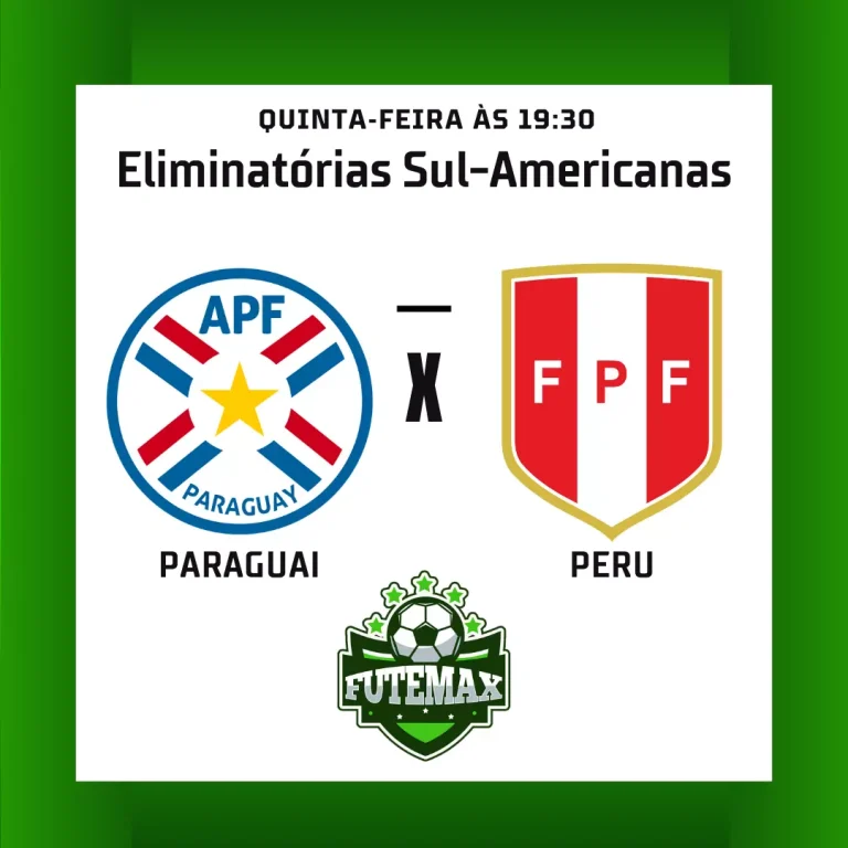 Paraguai x Peru ao vivo no Futmax! Nessa próxima quinta-feira (7), às 19h30 (horário de Brasília). Ocorrerá a competição das eliminatórias Sul-Americanas para garantir lugares na Copa do Mundo de 2026. Será realizado no estádio Antonio Aranda, em Ciudad del Este, no Paraguai.